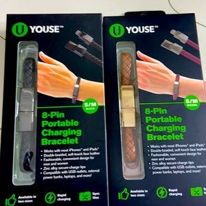 8 pin portable charging bracelet in Women n man set of 2